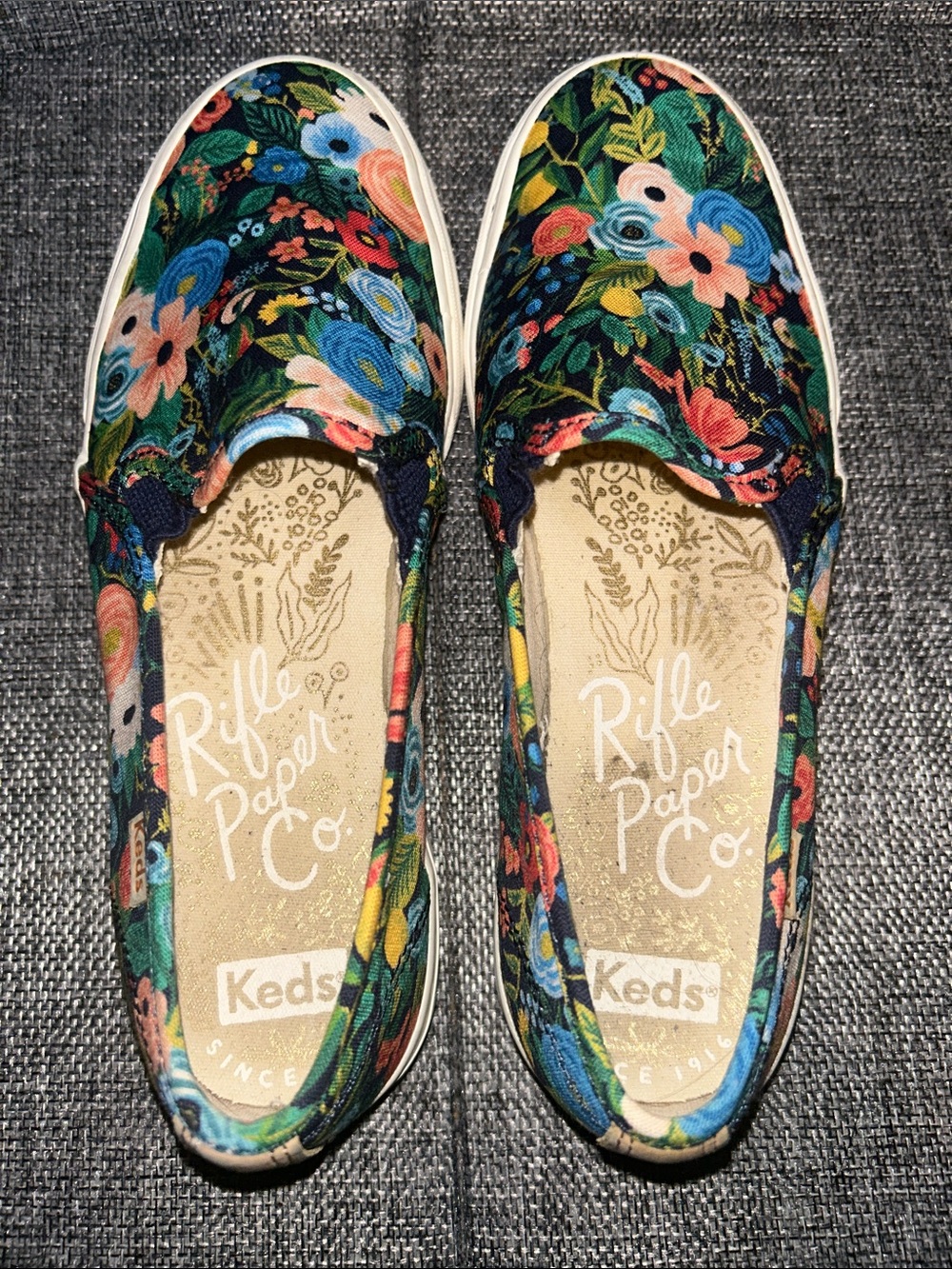 Keds Women’s Navy Floral Slip-On Sneakers - Picture 6 of 9